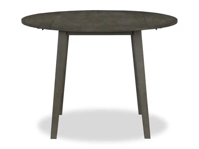 Table de salle à manger à abattants, 42 po ronde - Blanc et marron deux tons