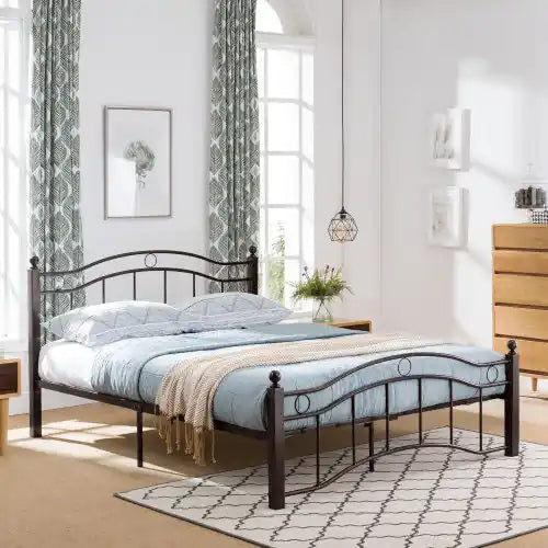 Cadre de lit en métal avec rangement sous le lit, lit king-size en cuivre