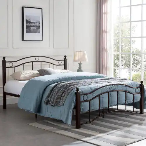 Cadre de lit en métal avec rangement sous le lit, lit king-size en cuivre