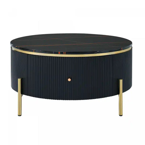 Nelson 31.5 Modern Round Coffee Table With 2 Storage Drawers