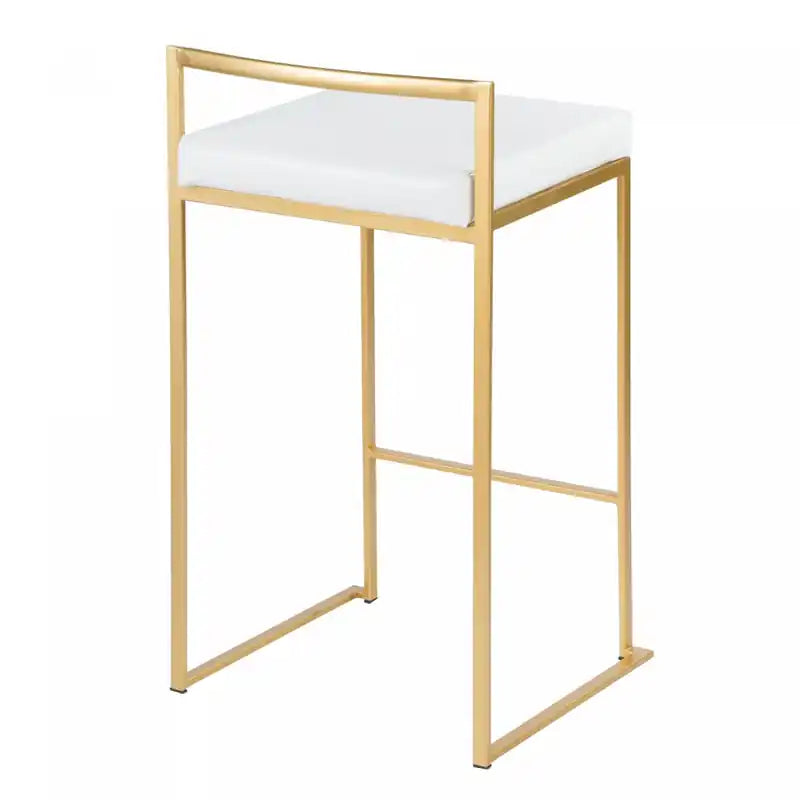 Tabouret de comptoir contemporain en similicuir blanc