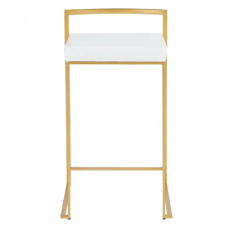 Tabouret de comptoir contemporain en similicuir blanc