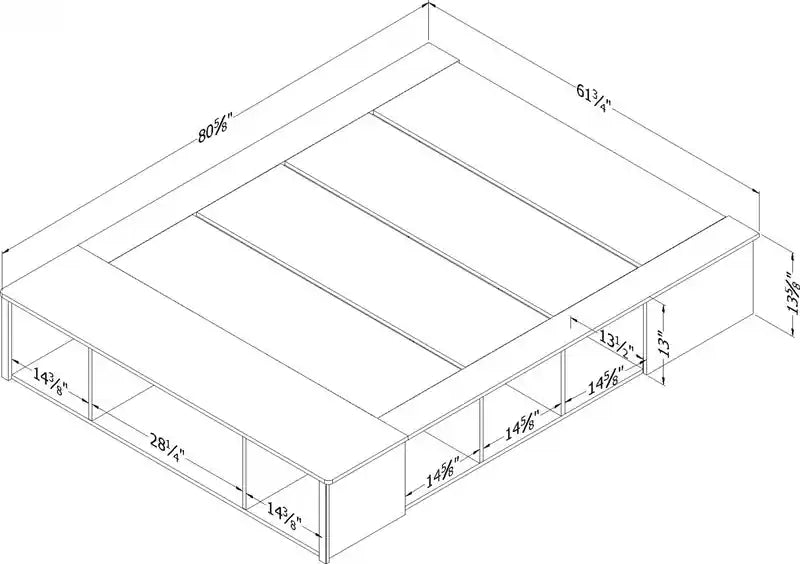 Lit Plateforme De Rangement Flexible Avec Paniers - Blanc Pur