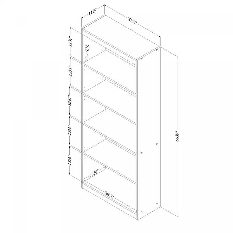Bibliothèque 5 étagères – Blanc pur