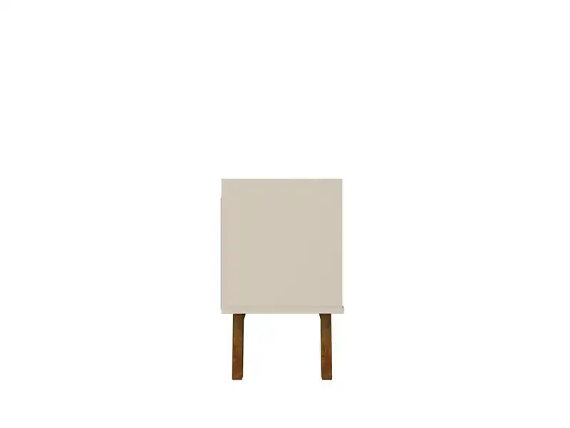 Meuble TV Mid-Century Modern 70.86 avec pieds en bois massif - Greige et Naturel