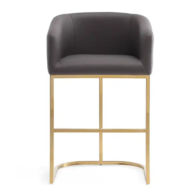 Tabouret de bar hauteur comptoir en acier inoxydable 36 po - Gris et or titane