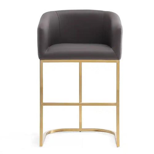 Tabouret de bar hauteur comptoir en acier inoxydable 36 po - Gris et or titane
