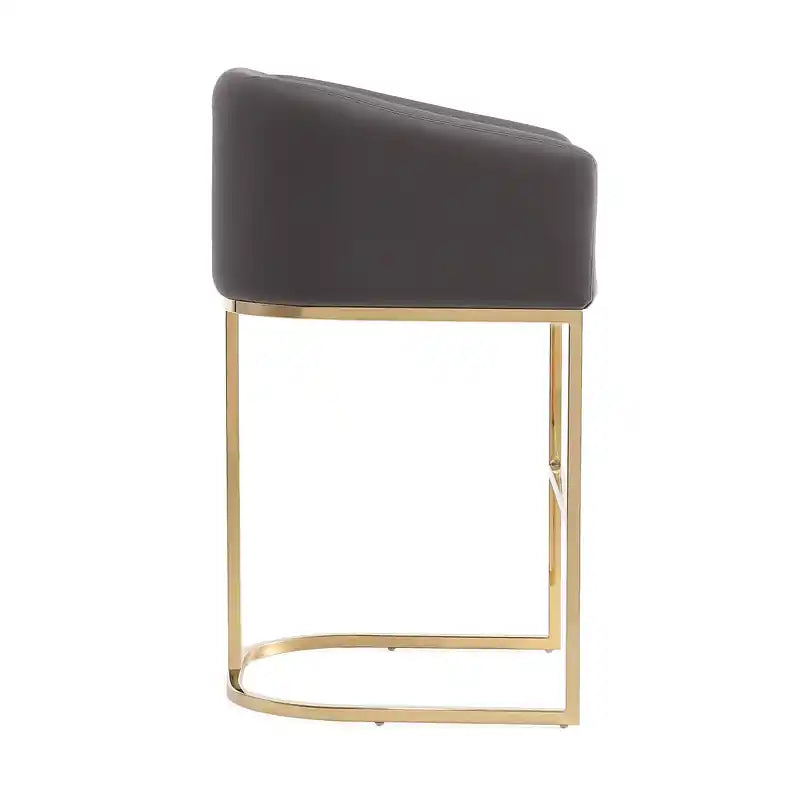 Tabouret de bar hauteur comptoir en acier inoxydable 36 po - Gris et or titane