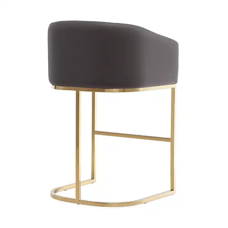Tabouret de bar hauteur comptoir en acier inoxydable 36 po - Gris et or titane