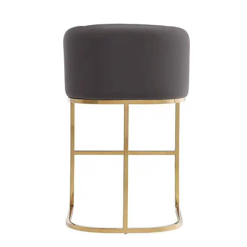 Tabouret de bar hauteur comptoir en acier inoxydable 36 po - Gris et or titane