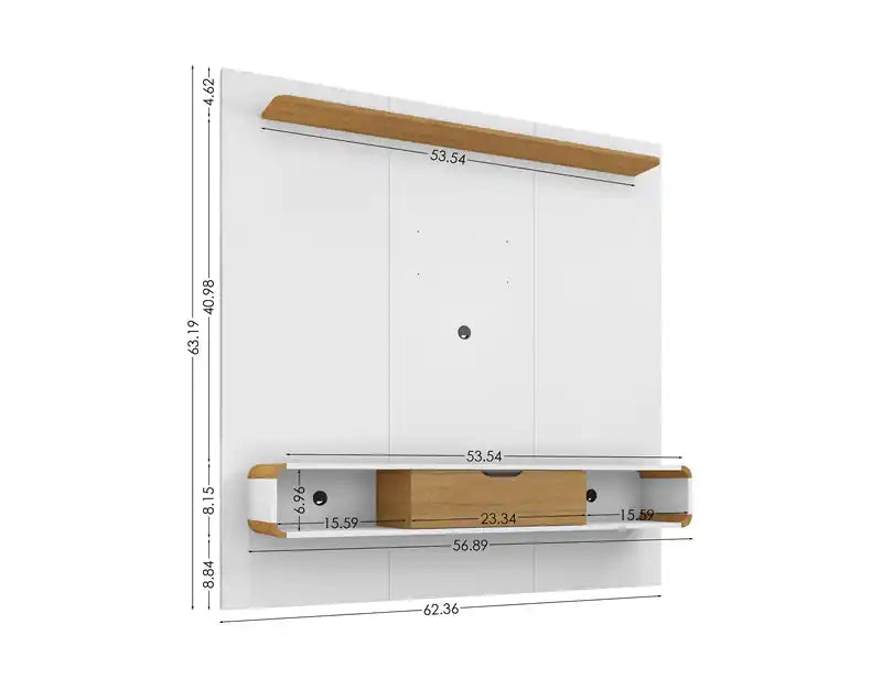 62.36 Meuble TV flottant avec 3 étagères et rangement décoratif supérieur