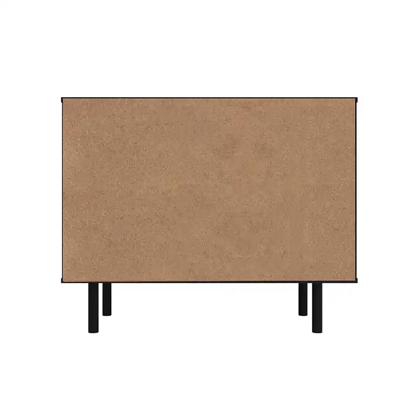 Bahut Rétro Mid-Century | Meuble de Rangement à 2 Tiroirs avec Portes en Bois à Chevrons