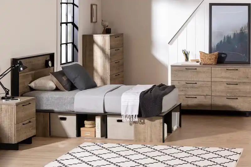 Commode de chambre à 5 tiroirs, 29 po larg.