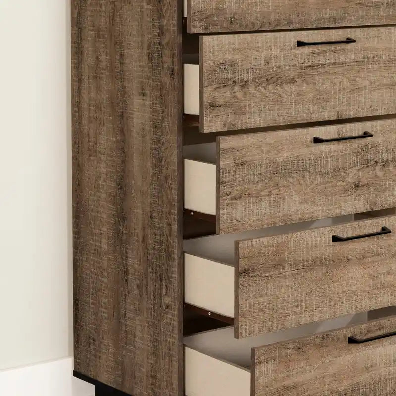 Commode de chambre à 5 tiroirs, 29 po larg.