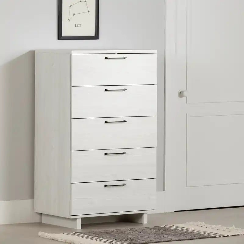 Commode de chambre à 5 tiroirs, 29 po larg.