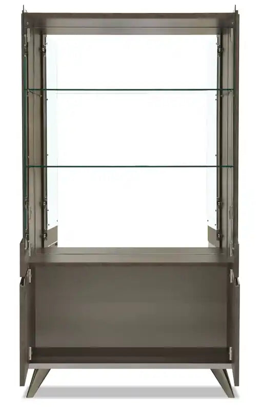 Vitrine de salle à manger avec rangement et étagères en verre - Fabriquée en Italie, moderne, 42" L