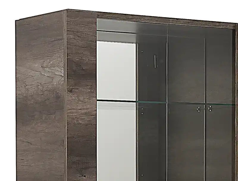 Vitrine de salle à manger avec rangement et étagères en verre - Fabriquée en Italie, moderne, 42" L