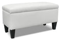 Jackson 40 Storage Ottoman - White Faux Leather