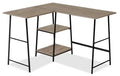 Keenan 47.25 L-shaped Office Desk with open Shelves