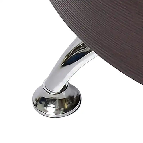 Table d'appoint ronde moderne en verre de 17,72 po avec étagère – Noyer foncé et chrome