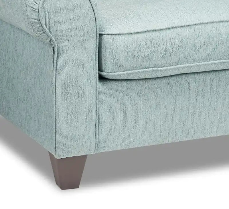 Causeuse en chenille faite au Canada 64 po avec bras roulés et coussins décoratifs – beige écru