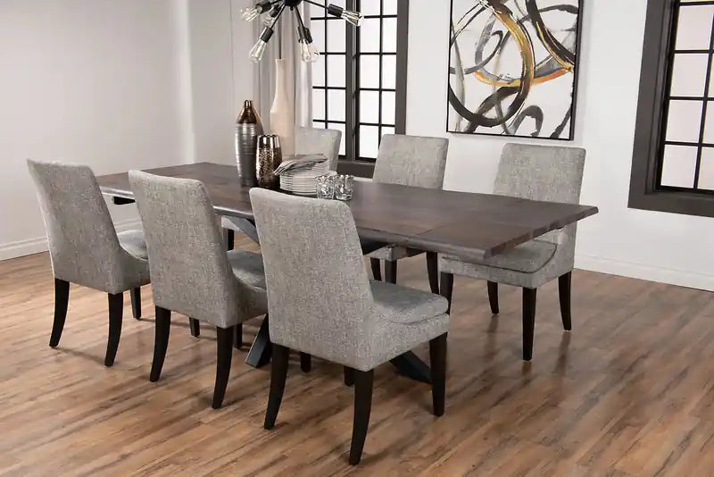 Chaise de salle à manger en tissu aspect lin