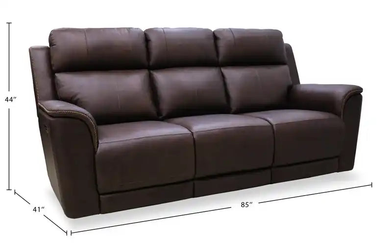 Canapé inclinable électrique en cuir véritable 85 avec audio immersif et appuie-tête électriques