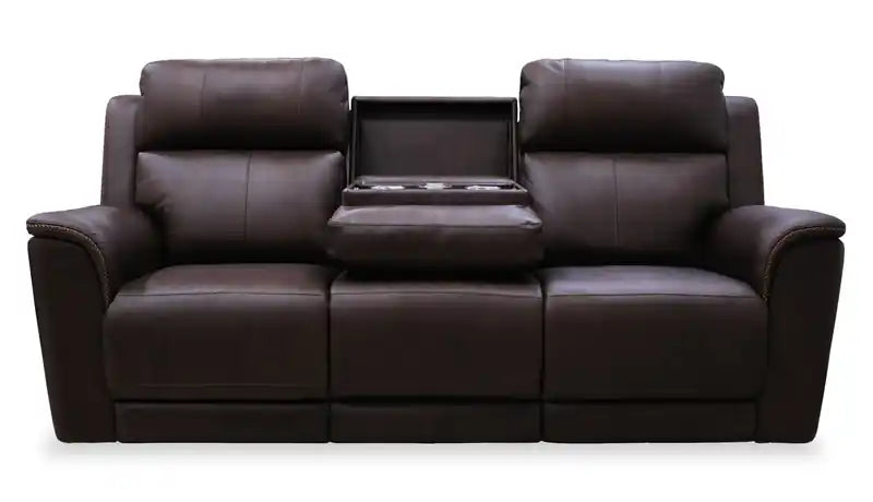 Canapé inclinable électrique en cuir véritable 85 avec audio immersif et appuie-tête électriques
