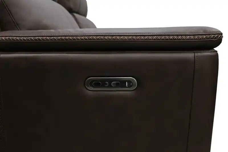 Canapé inclinable électrique en cuir véritable 85 avec audio immersif et appuie-tête électriques