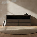 Zelda 64 TV Stand with Storage and Cable Management  Warm Mocha