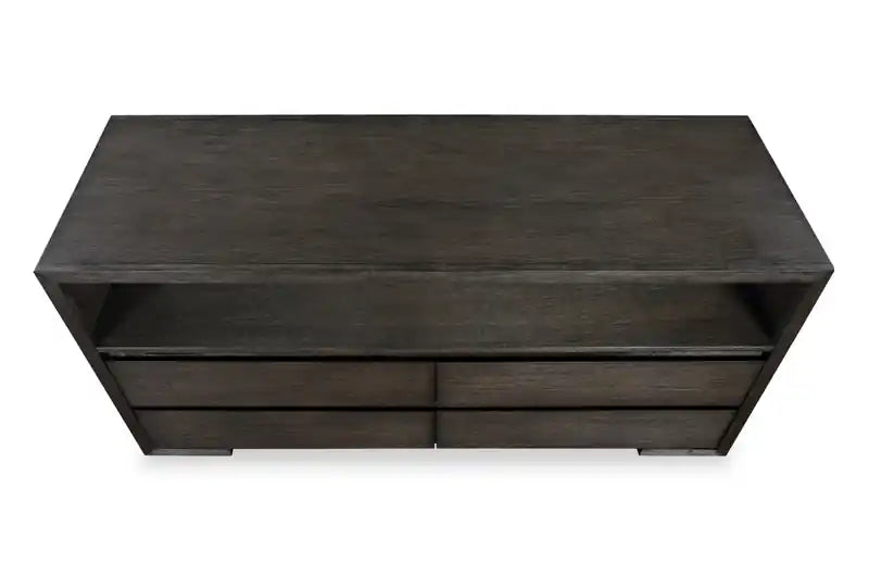 Meuble TV 64 po avec rangement et gestion des câbles, moka chaud